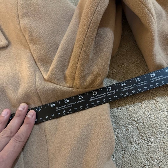Ellen Tracy Tan Double-Breasted Coat wool cashmere pea coat size 16 - Picture 7 of 11